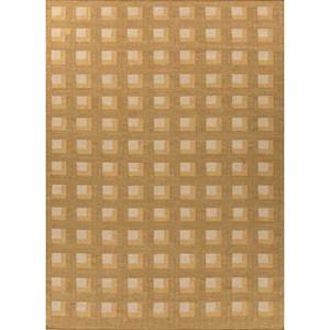 Checkers Gold <b>Flat</b> Weaves <b>Wool</b> Rug Handmade Boho Geometric Rectangle 9x12 for Bedroom Bed High Quality ADWL-13024 - Product Image 1