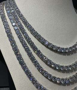 VVS เพชรโมอิส925เทนนิสสีเงินสเตอร์ลิง6มม. 24นิ้วจี้ & เสน่ห์ - Product Image 4