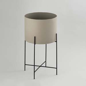 Support de plante contemporain en fer gris pour plantes d'intérieur et pots de fleurs Jardinière murale en métal écologique Accessoire de jardinage domestique - Product Image 1