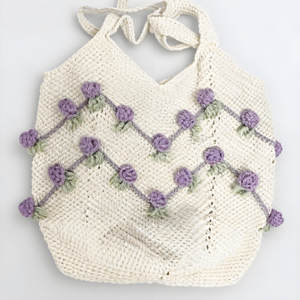 Bolso Bandolera Personalizable de Moda para Mujer, de Algodón, Tejido a Mano, Ligero, con Dos Correas, Bordado de Dibujos Animados y Flores, Térmico - Product Image 5