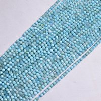 Pierre précieuse Larimar à facettes naturelles en gros 2mm 3mm 4mm Larimar pierre à facettes en vrac minuscules perles à facettes pour la fabrication de bijoux