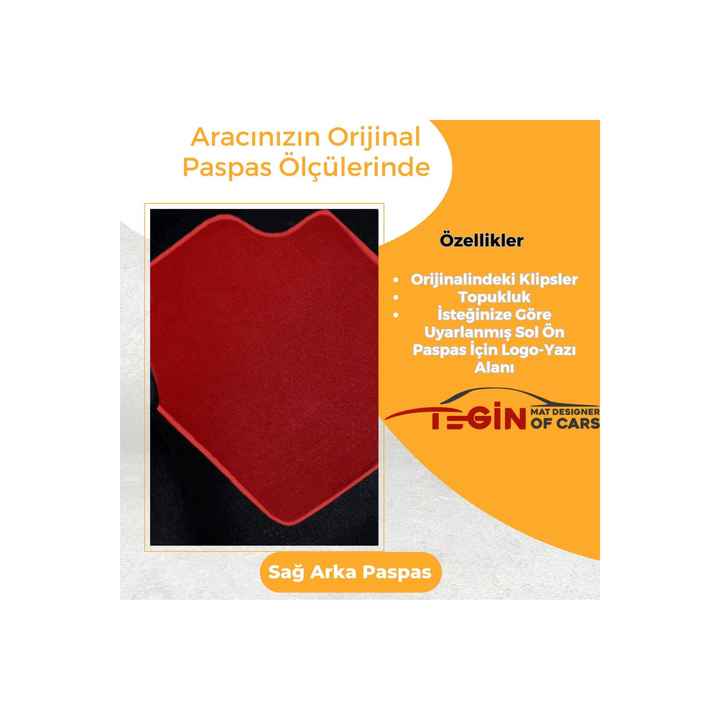 Dodge Journey 2008 and Later Prime Red Carpet Red Side Carpet Mat