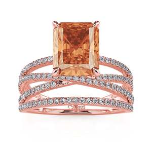 Anillo de Compromiso Jeulia Crossover con Circonita de Corte Radiante Inspirado en la Órbita Estelar - Product Image 1