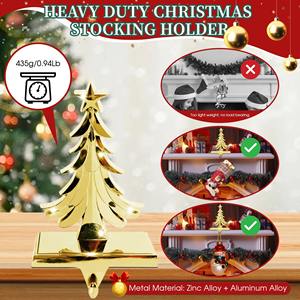 Soporte de calcetín navideño de Metal de lujo Premium para chimenea Mantel Holiday Festive Hanging Display Rack Organizer - Product Image 4