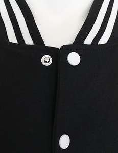 Veste de baseball universitaire boutonnée pour homme, design brodé personnalisé Ville Sports, hiver, grande taille, en fausse fourrure de mouton, color block - Product Image 4