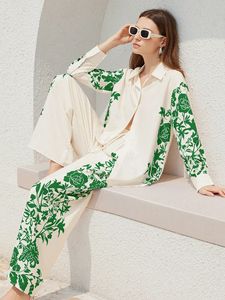 Patrón sólido Tejido Tops Verano Casual Jacquard Algodón Top Bordado floral Longitud corta Uso diario Conjunto de dos piezas Hecho de gasa - Product Image 3