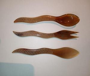 Eco-Friendly Small Wooden Buffalo Horn Spoon Tableware <b>Set</b> <b>for</b> Serving & Measuring Food <b>Tea</b> Ice Cream Honey at <b>Parties</b> - Product Image 3