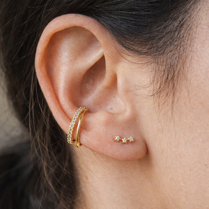 Petites boucles d'oreilles clous en alliage de zinc avec zircon, idéales pour les cadeaux de fête tendance - Product Image 2