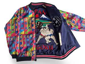 Veste Sukajan de sumo réversible Dope Ryogoku Mt. Bannière néon brodée Fuji, côté premium, souvenir japonais, service OEM - Product Image 6