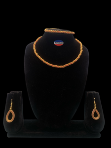 Conjunto de aleación de oro Vintage, collar de cadena de eslabones de malla ancha, pulsera para bodas, fiestas, regalo de fiesta de boda de moda - Product Image 2