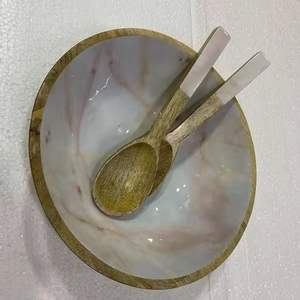 Eco-Friendly Disposable Wooden Salad Soup Bowl Round Serving <b>Dinnerware</b> for Hotel Restaurant Home Use - Product Image 2