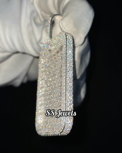 Handmade Custom 925 Silver <b>Dog</b> Pendant with VVS1 Lab Grown Diamond Fully Iced Hip Hop Style for Men CVD Diamond Pendant - Product Image 4