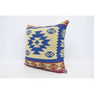 Multicolor 28x28 pulgadas Bohemian Kilim almohada lujo Vintage estampado lana cojín decorativo para suelo uso navideño - Product Image 4