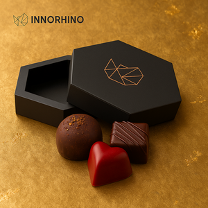 Caja de Regalo Rígida Hexagonal Personalizada de Dos Piezas con Tapa y Base, con Inserto de Espuma, Grabado en Relieve, Biodegradable, para Relojes, Empaque de Marca - Product Image 1