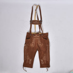 Pantalones cortos bávaros de alta calidad personalizados, pantalones cortos de cuero genuino bordados Lederhosen, traje tradicional alemán marrón - Product Image 5