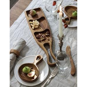 Bandeja de Servicio para Hostelería, Platos de Madera Natural con Asas, Bandejas de Madera de Acacia Hechas a Mano, Oferta Especial de Navidad - Product Image 2