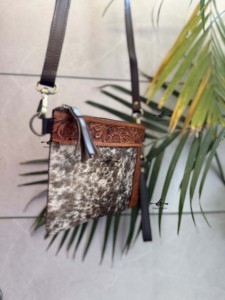Bolso de piel de vaca tallado a mano con estampado occidental, con borlas bolso de cuero, flores bohemias, gran oferta, Bolso de piel para mujer - Product Image 2