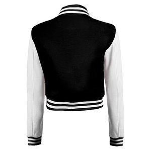 Veste universitaire recadrée de style différent pour femmes, blousons bombardier Letterman de style lycée pour femmes, vente en gros - Product Image 5