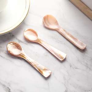 Best Selling Seashell Spoon <b>Eco</b> Friendly Dinnerware Mother of Pearl Vintage <b>Egg</b> Spoon Dessert From Vietnam Factory - Product Image 6