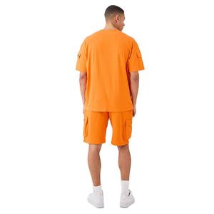 Camiseta de Manga Corta con Cuello Redondo y Diseño de Bolsillos, Corte Regular, Talla Grande, Estilo Urbano, Conjunto de Dos Piezas para Hombre, Verano, Formal, Terry - Product Image 3