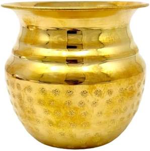 Kalash pour Puja, Kalasham pour Puja Laiton Lota pour Puja Pot But de mariage-Navire en laiton indien, Décor en laiton indien - Product Image 2