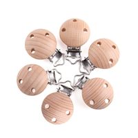 Chaîne de sucette en bois personnalisable avec logo, accessoire en bois naturel, attache-sucette pour bébé, clip de fixation pour sucette