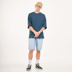 เสื้อยืดคอกลม/คอวีผ้าคอตตอน100% สำหรับทุกเพศเสื้อลำลองโอเวอร์ไซส์220กรัมแบบปัก - Product Image 5