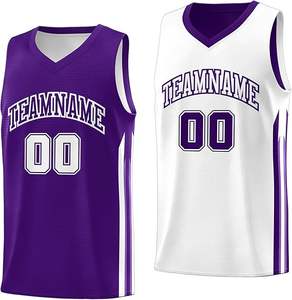 Usine directe en gros maillots de basket-ball réversibles personnalisables uniformes en polyester respirant logo imprimé industrie du sport - Product Image 1