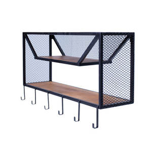 Grossiste en métal noir support mural mural rond support de rangement pour salon salle de bain support mural polyvalent - Product Image 5