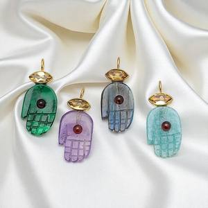 Colgante tallado a mano de amatista 21x14mm chapado en oro 925 juego de pinzas de plata abalorios de piedra natal hechos a mano joyería de piedras preciosas al por mayor - Product Image 6