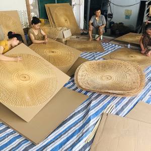 Lampe suspendue décorative moderne en bambou tissé pour l'extérieur et l'intérieur avec 3 grandes tailles - Product Image 2