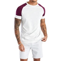 Ensemble décontracté 2 pièces pour homme : short et chemise unis en molleton 100 % coton respirant, idéal pour l'été, personnalisable