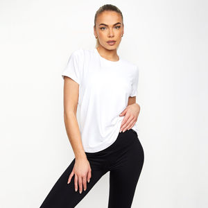 Camiseta de Verano Personalizada para Mujer, Estilo Urbano, Antiarrugas, Manga Corta, Color Personalizado, Servicio OEM, 100% Algodón, Transpirable - Product Image 2