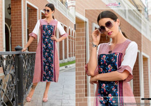 Vêtements et accessoires Viscos avec impression numérique Kurta Kurti pour femme Utilisation quotidienne Kurta disponible à la vente - Product Image 5