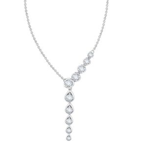 14K White Gold Asymmetrical Diamond <b>Necklace</b> - Product Image 1