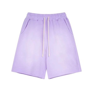 Pantalones cortos tipo bermuda de algodón azul claro para hombre con cintura con cordón y bolsillos laterales estilo casual - Product Image 2