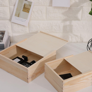 Caja de vino de madera personalizada hecha a mano de gran oferta, caja de regalo de champán de madera con botella individual grabada con tapa deslizante para embalaje - Product Image 3