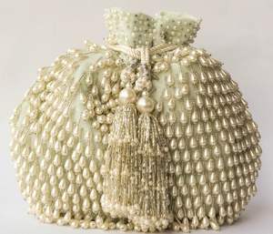 Bohemian Style Embroidery <b>Pearl</b> Evening <b>Clutch</b> <b>Bags</b> Fancy Design Handmade Customizable Lining Wholesale - Product Image 4
