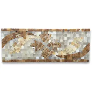 Trèfle Onyx 4.7x12 Porcelaine Polie B0059P Marbre Mosaïque Bordure Listello Accent Carrelage pour Intérieur Finition Brillante 6mm Épaisseur - Product Image 1