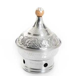 Plat de service alimentaire en fer et acier inoxydable, design tendance, couleur bleu ciel et argent, plat de service alimentaire en gros - Product Image 6