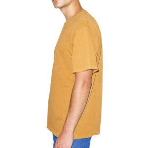 T-shirt de sonnerie à manches courtes de couleur unie de style basique pour hommes Chemise de base à manches courtes en tissu tricoté 100% coton - Product Image 2