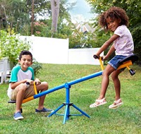 Comprar balancín de metal giratorio Totter equipo de parque infantil para jardín al aire libre columpio interior, 2 asientos