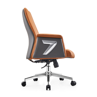 Fauteuil de bureau ergonomique en cuir PU orange à mécanisme fonctionnel avec roulettes