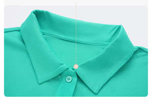 Slim Fit recadrée col inversé femmes Polo Dry Fit Nylon Spandex Tennis Golf sport Polo personnalisé Yoga Gym t-shirt - Product Image 5