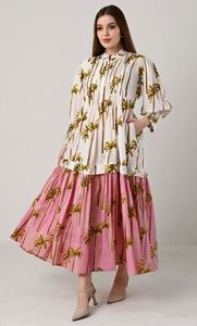 Robe à manches longues bouffantes brodée pour femmes imprimée décorée meilleure qualité danse imprimée formelle femme vêtements - Product Image 5