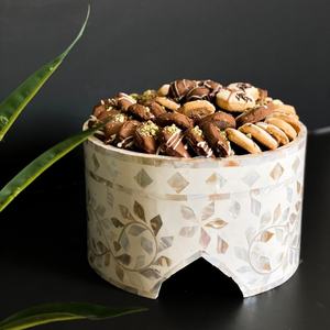 Handmade Luxury Mother of Pearl Tray Mother of Pearl <b>Cake</b> <b>Stand</b> for Arabian Mother of Pearl Inlaid Serving Trays - Product Image 2