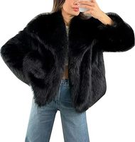 Manteau long en fausse fourrure moelleuse pour femme, respirant, motif uni, veste d'automne-hiver en matériau non tissé, tricoté à l'avant