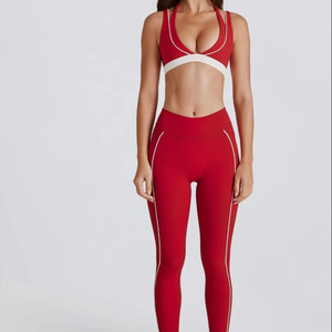 Top meilleure qualité ensemble de vêtements de sport femmes Sport personnalisé Fitness porter taille haute short veste zippée Fitness Yoga porter 2pc ensemble vêtements - Product Image 1