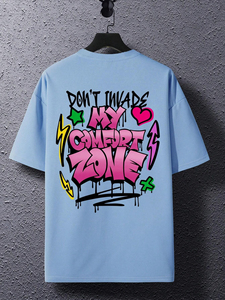 Camisetas Casuales de Manga Corta para Hombre, 100% Algodón, Estampadas, con Logotipo Personalizado, Lisas, Teñidas, Estampado en Blanco, Estilo Urbano, de Alta Calidad - Product Image 2