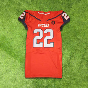 Camiseta de fútbol americano para hombres/jóvenes, transpirable sublimada tela de poliéster, fabricante de uniformes de fútbol personalizados en Pakistán - Product Image 2